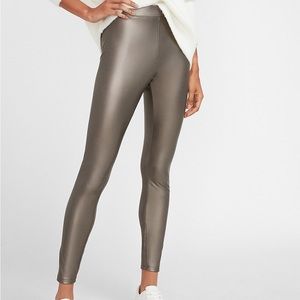 NWT Express High Waisted Metallic Faux Leather Leggings Size M
